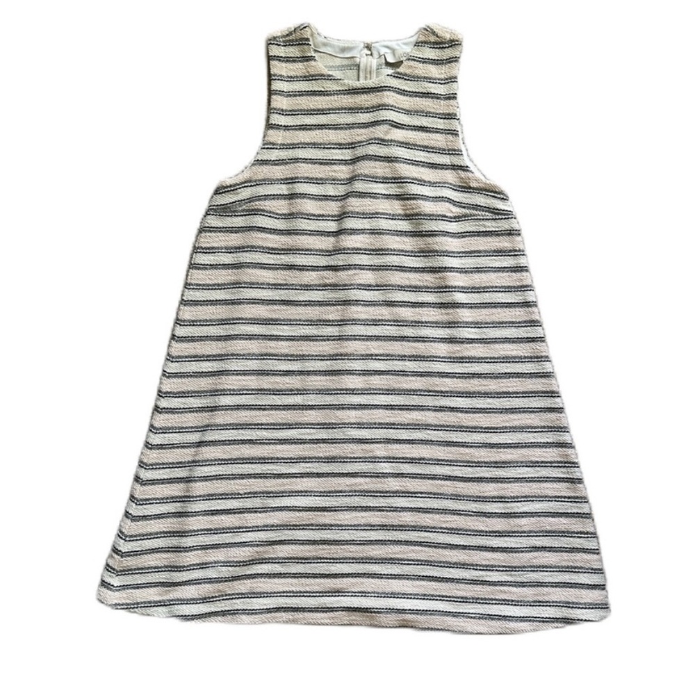 Loft Black, Gray & Blush Pink Striped Dress. Size Medium